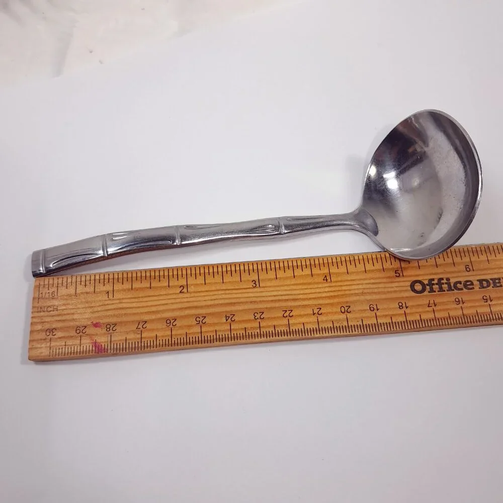 Vintage Reed &‎ Barton Regal Bamboo Gravy Ladle serving spoon Korea Rebacraft